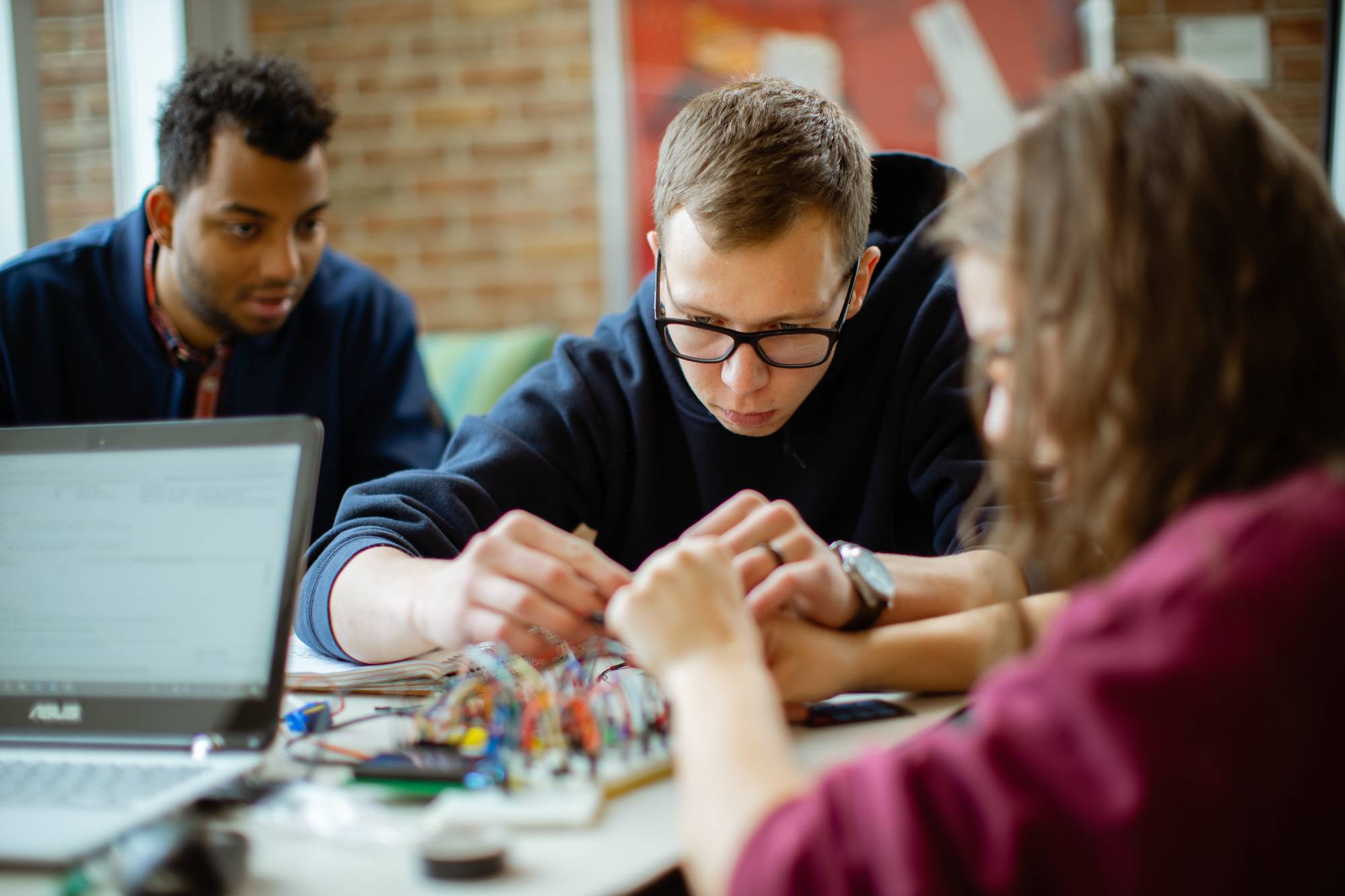 Students working on project